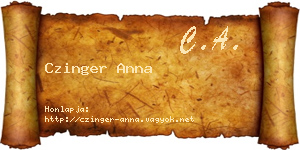 Czinger Anna névjegykártya