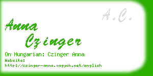 anna czinger business card